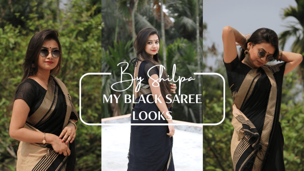 Styling a black saree in elegant way